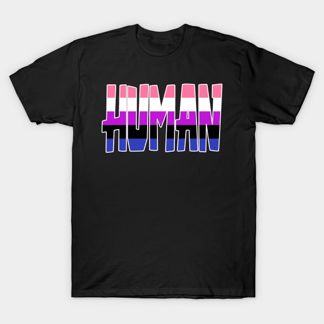 Human Gender Fluid T-Shirt by Fig-Mon Designs